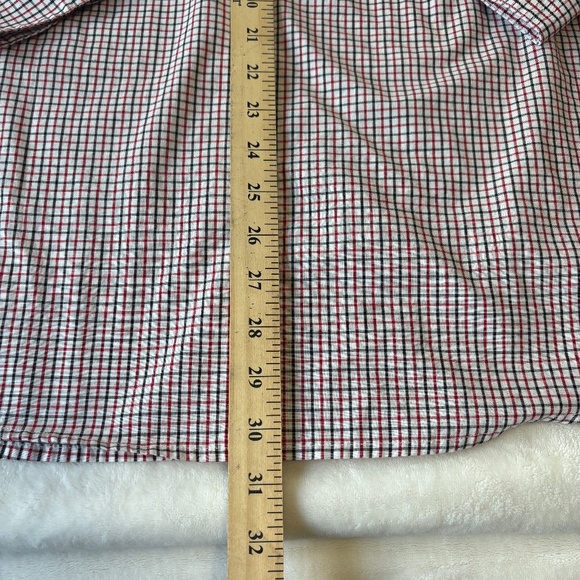 Chaps Casual Button Down Shirt Mens Size XXL Red White Blue Check 2XL Preppy - Picture 5 of 6